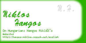 miklos hangos business card